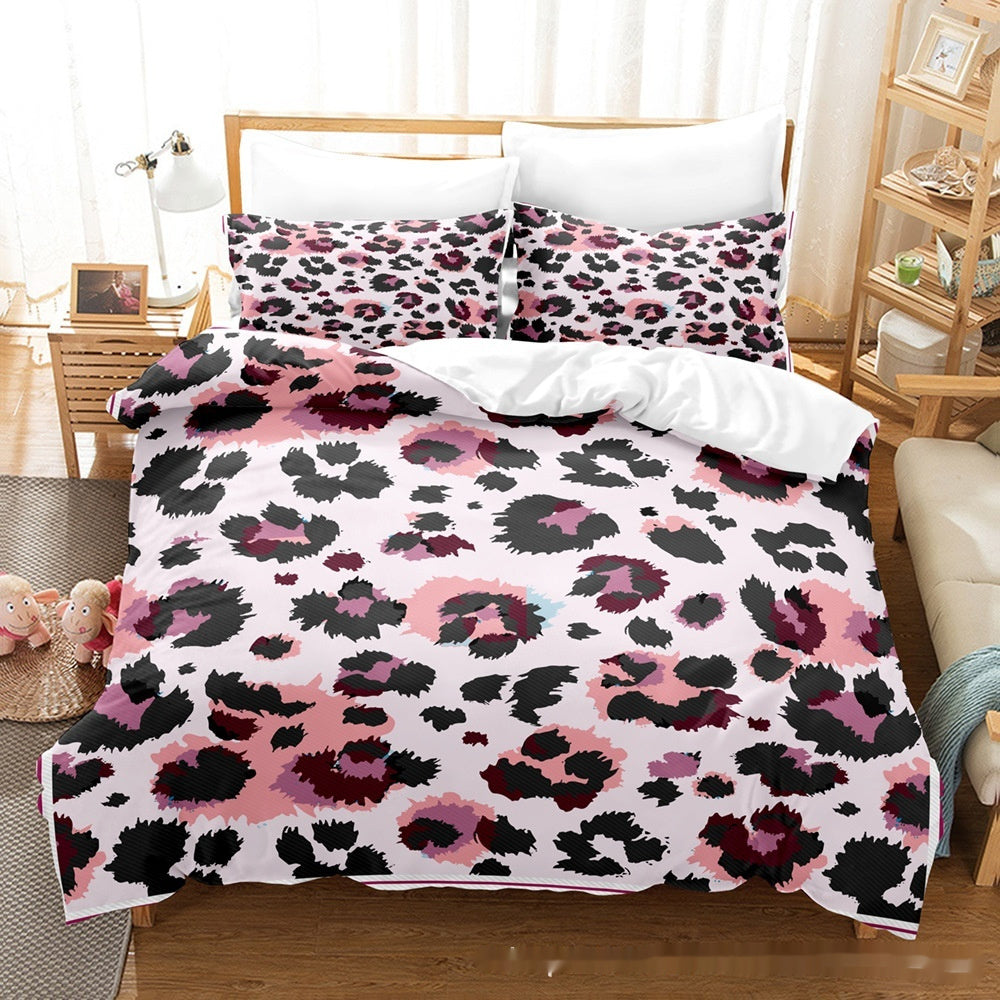 Printed Home Textile Animal Fur Grain Duvet Cover Pillowcase Three-piece Set EX-STOCK Canada