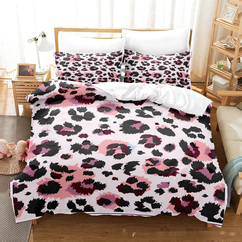 Printed Home Textile Animal Fur Grain Duvet Cover Pillowcase Three-piece Set EX-STOCK Canada
