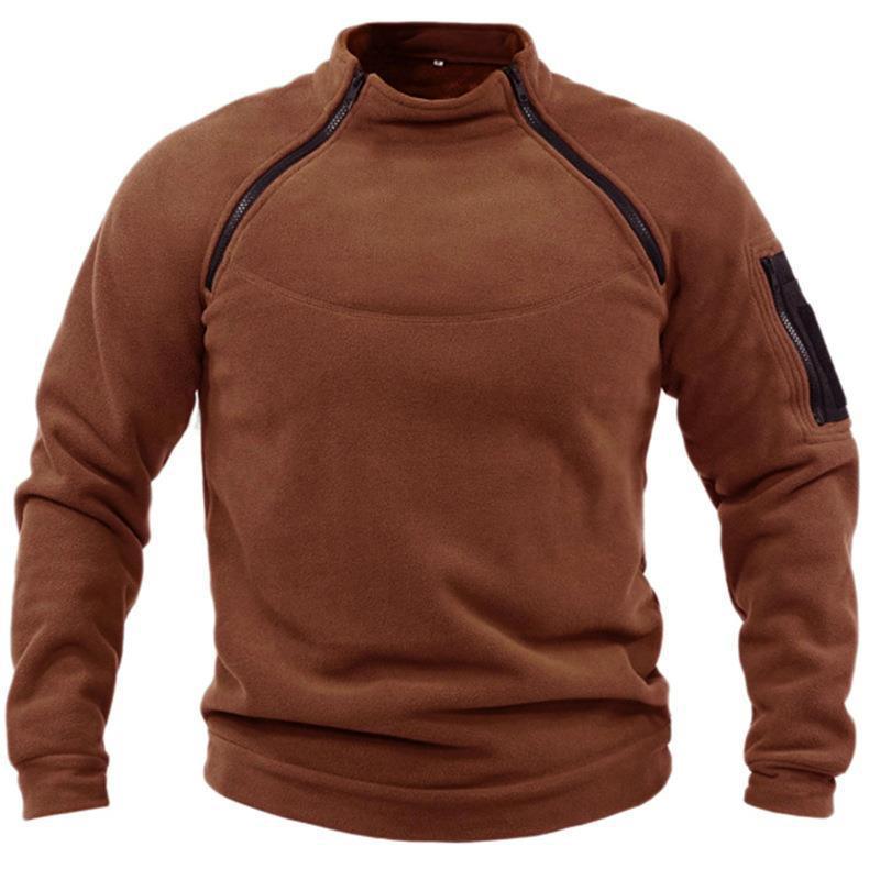 Pull pour hommes à col montant, chaud et ample, vêtement de couleur unieEX-STOCK Canada
