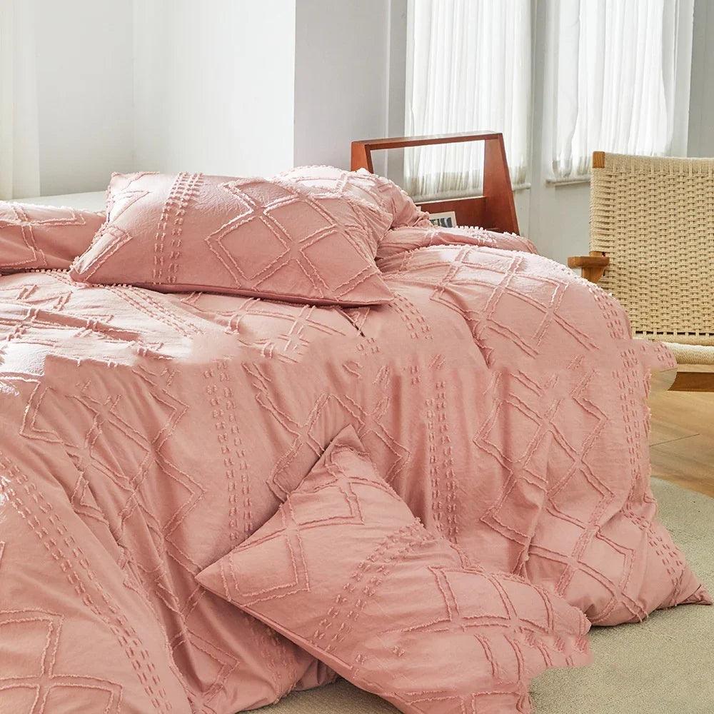 Cut Flower Geometric Simple Pure Color Duvet Cover Pillowcase EX-STOCK Canada