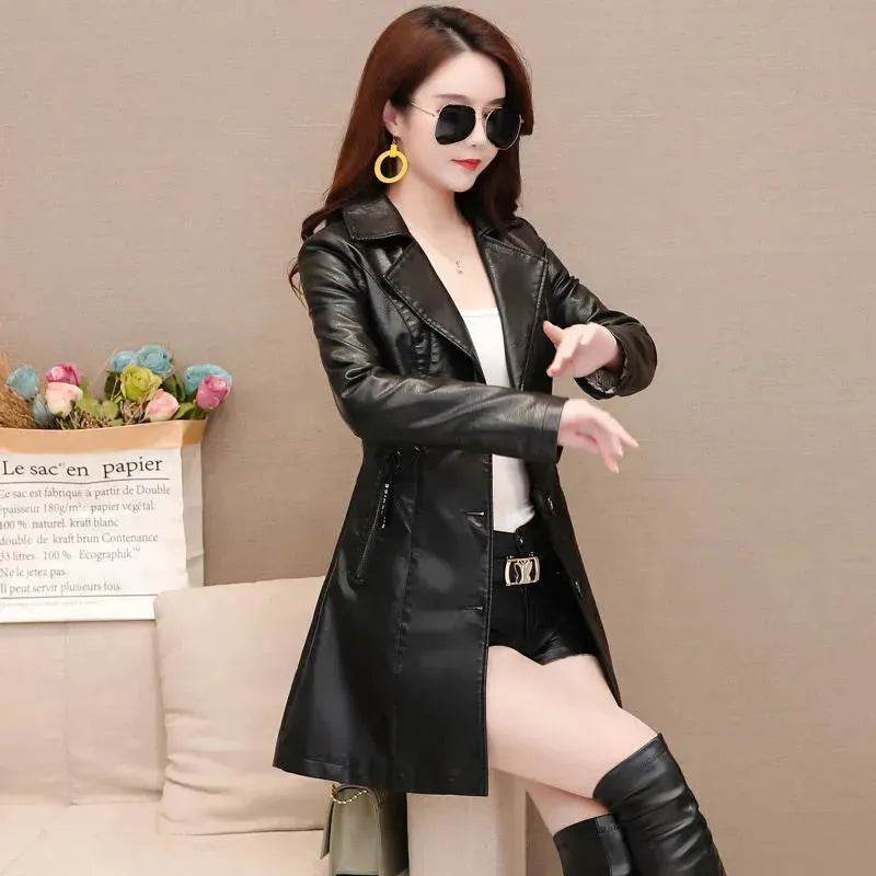 Elegant Fashion Slim fit Long Sleeve Leather Mini Blazer Dress - EX-STOCK Canada
