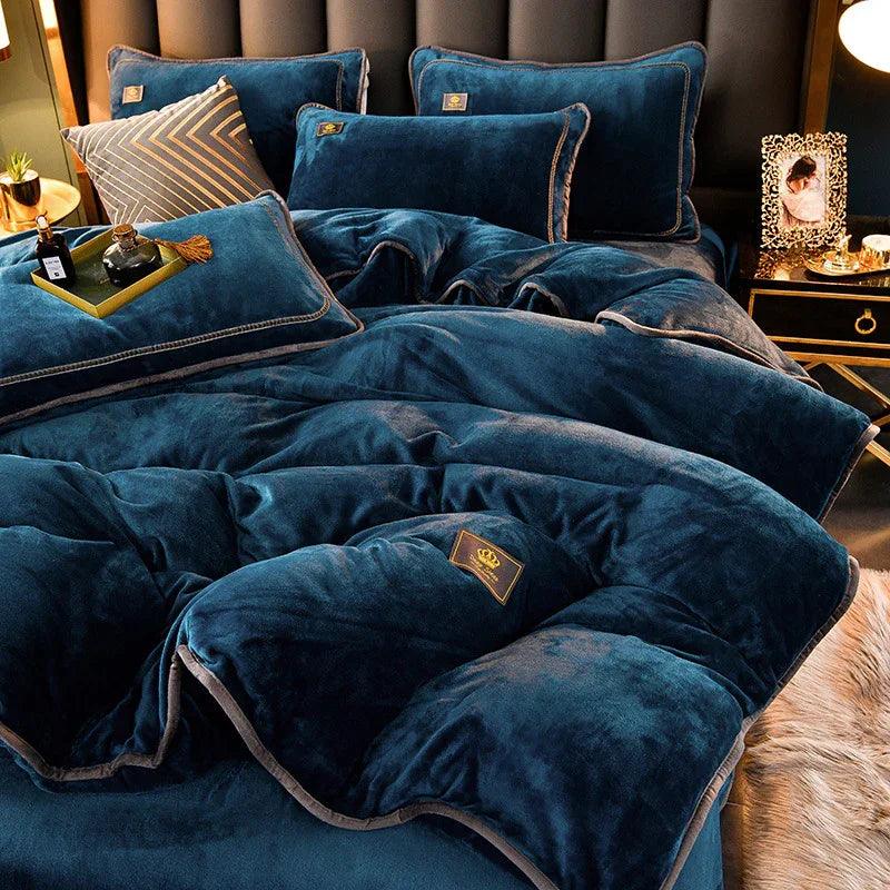 Thickened Winter Coral Flannel Bedding Kit Double Sided Plus Duvet Cover EX-STOCK Canada