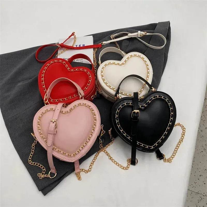 Women's Fashion Casual Heart Shaped Chain Shoulder Messenger Crossbody Bag - EX-STOCK Canada