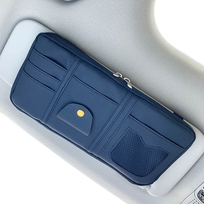 Car Sun Visor Organizer Storage Holder Full Leather Wrap - EX-STOCK Canada