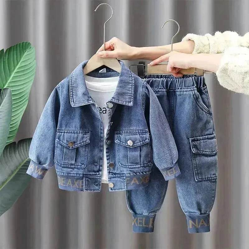 Neutral Unisex Denim Suit Spring Clothes Western Style Denim Two piece for boys and girls - EX-STOCK Canada