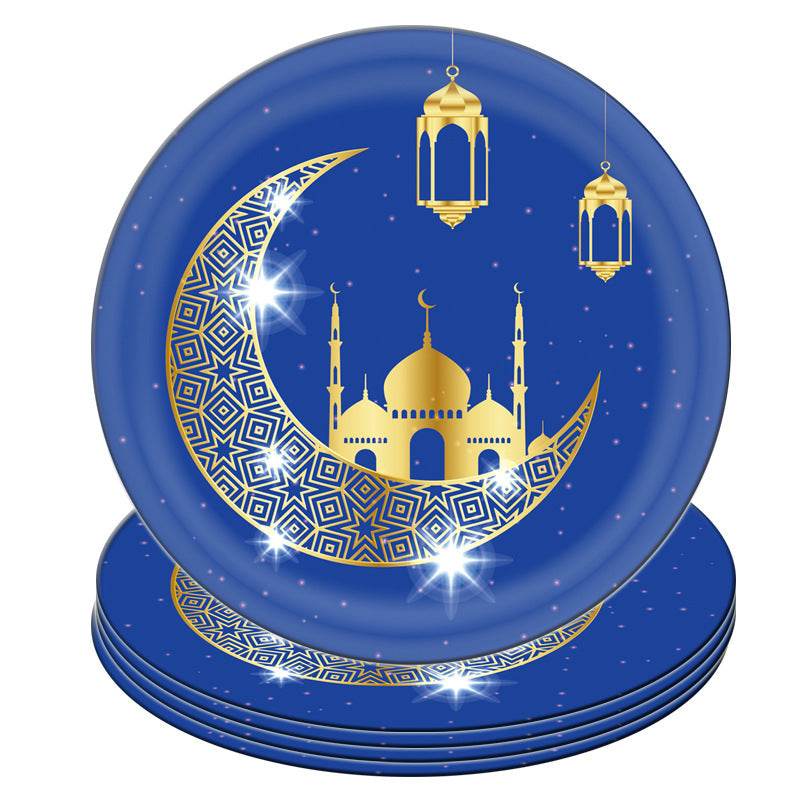 Eid Al-Fitr EID Mubarak party decor Set Supplies Scene Layout Theme Paper Plate Paper Cup - EX-STOCK Canada