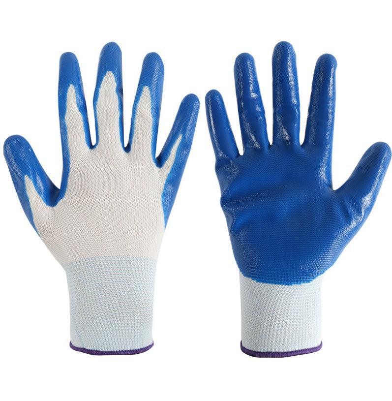 Gants en latex résistants à l'usure imprégnés de nitrile