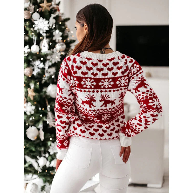 Christmas Elk Long Sleeve Knitted Sweater EX-STOCK Canada