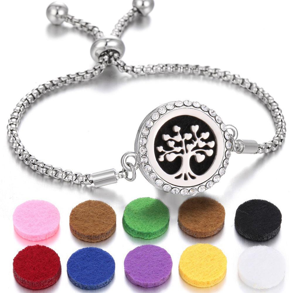 Bracelet d'aromathérapie kaléidoscope 2024 Nouveau Parfum Diffuseur d'huile essentielle Médaillon Bracelet Charms Bijoux diffuseur d'arôme pour femmes - EX-STOCK Canada