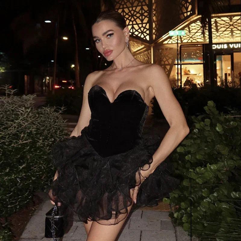 Backless Dress Pettiskirt Slim Tube Top Dress EX-STOCK Canada
