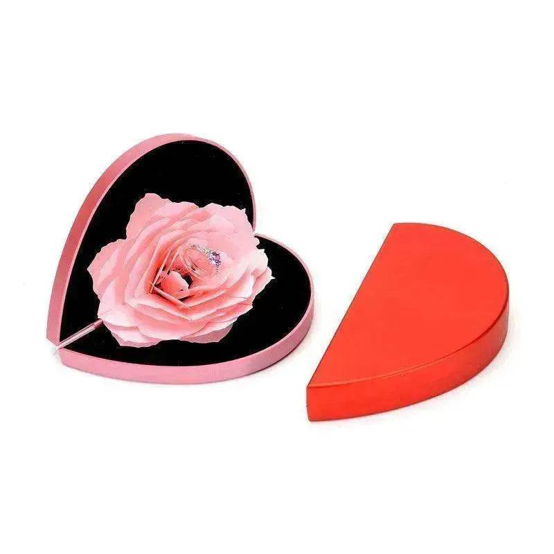 3D Love Box Heart-shaped Rose Flower Rotating Ring Box Valentines Day Gift - EX-STOCK Canada