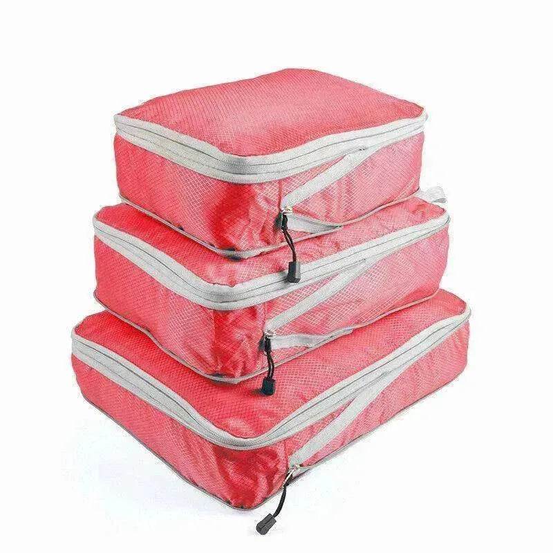 3Pcs Comp. Packing Cubes Expandable Travel Bags Organizer - Random Color - EX-STOCK Canada
