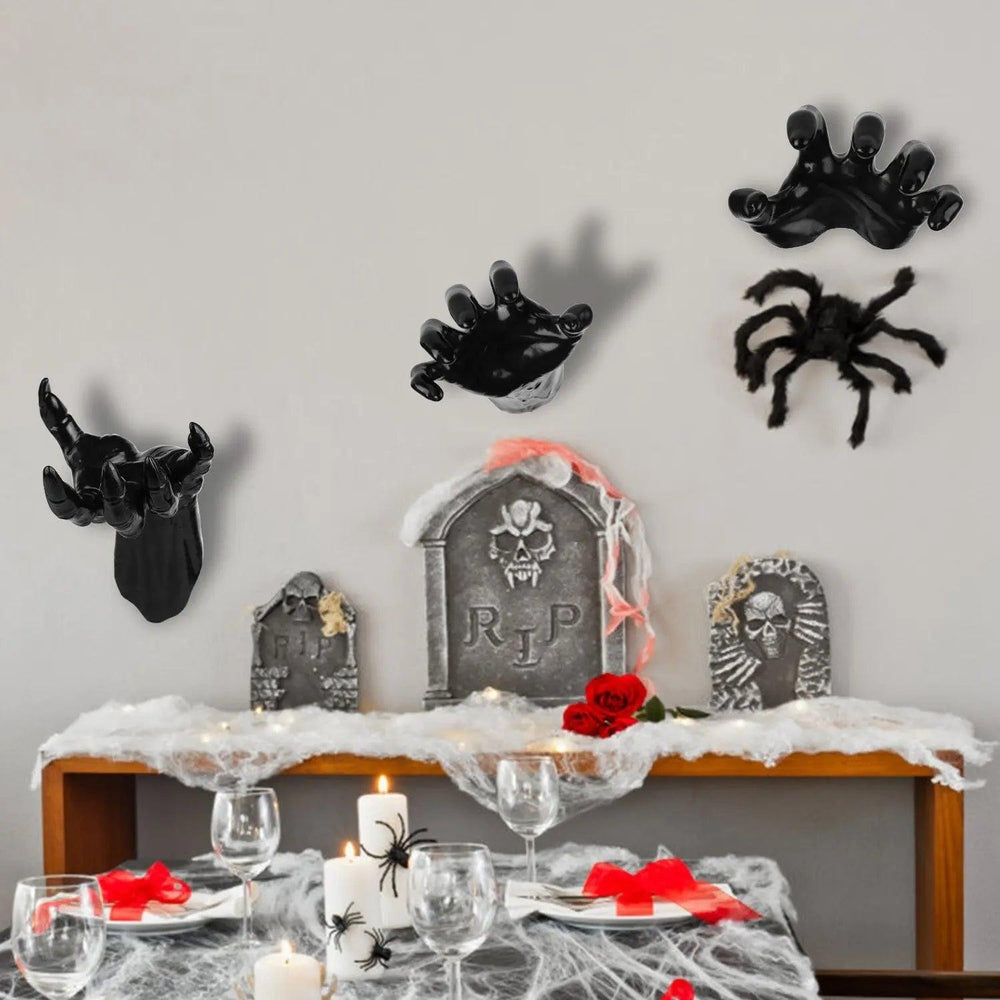 3Pcs Creepy Reaching Hands With Lighted Candles Wall Mounted Halloween Decoration Witch Devil Hand Aesthetic Goth Gothic Life Sized Horror Hands Hanging Sculpture - EX-STOCK Canada