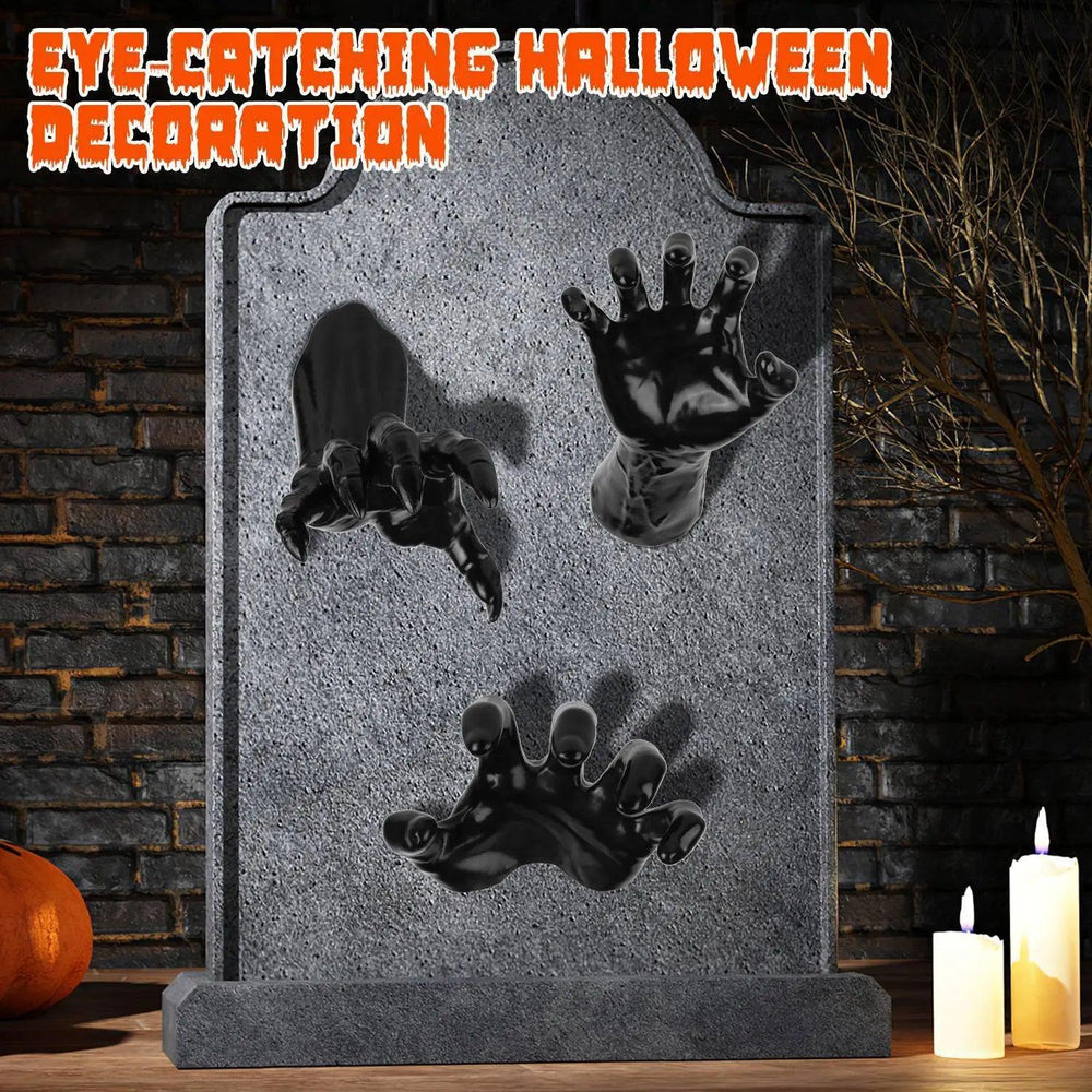 3Pcs Creepy Reaching Hands With Lighted Candles Wall Mounted Halloween Decoration Witch Devil Hand Aesthetic Goth Gothic Life Sized Horror Hands Hanging Sculpture - EX-STOCK Canada