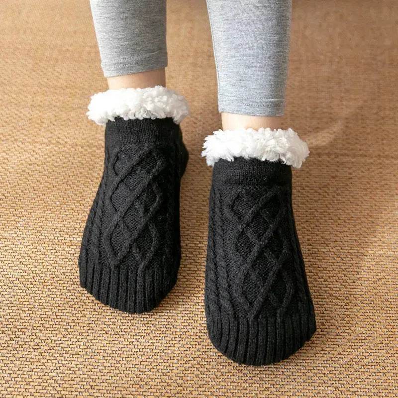 Winter Knitted Plush Floor Socks Home Warm Non-slip Carpet Socks Women - EX-STOCK Canada