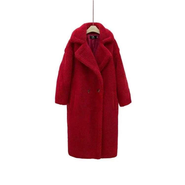 Plush Coat Ladies Long Lamb Coat Winter EX-STOCK Canada