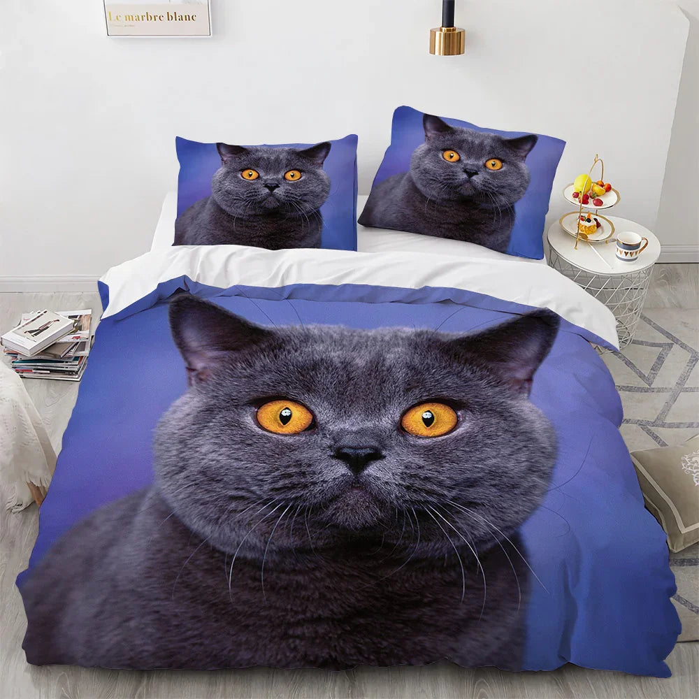 White Cute Cat Bedding Set Girl Ladies Bedroom Comfort Duvet Cover EX-STOCK Canada