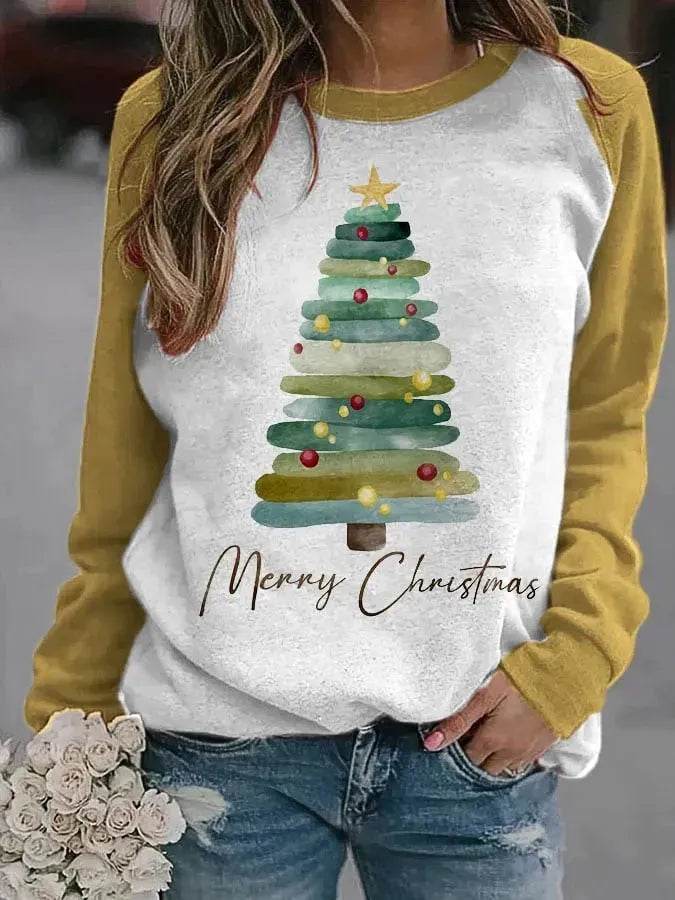 Christmas Tree 3D Digital Printing Women's Pullover Sweatshirt - EX-STOCK Canada