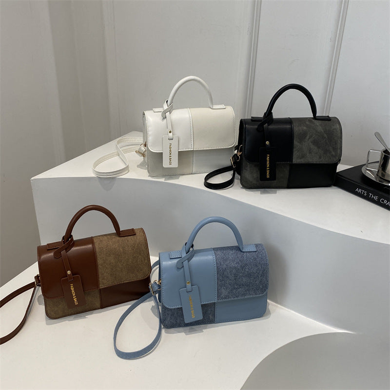 Textured Patchwork Tote Bag