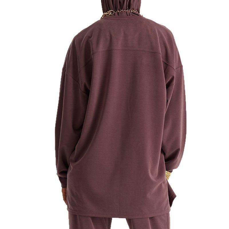Middle Eastern Muslim Women's Loose Outerwear Long Sleeve Pants Suit - EX-STOCK Canada