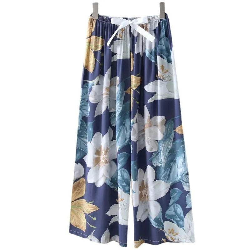 Cotton Silk Pajama Lounge trouser Pants Summer Women - EX-STOCK Canada