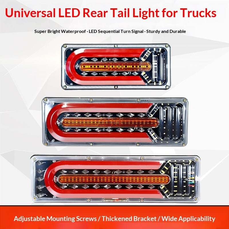 24V universal truck rear light assembly multicolor LED tail light pair for trucks