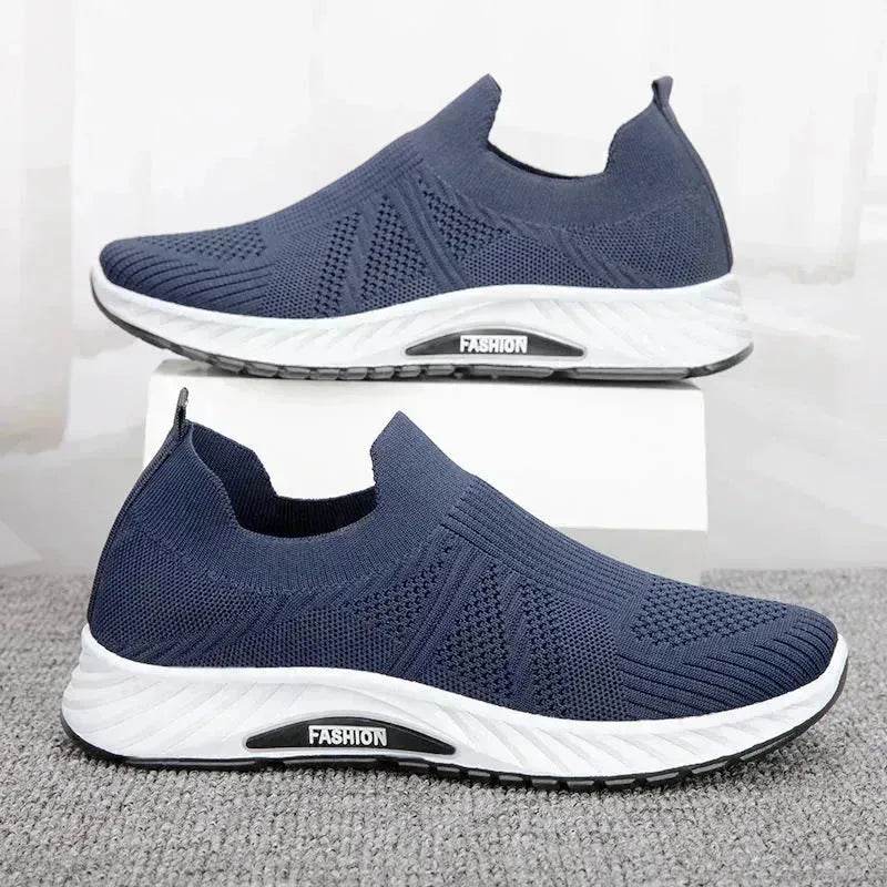 Casual Slip-on Mesh Sports Shoes Flying Woven Soft Breathable Running Walking Flat Shoes Men - EX-STOCK Canada