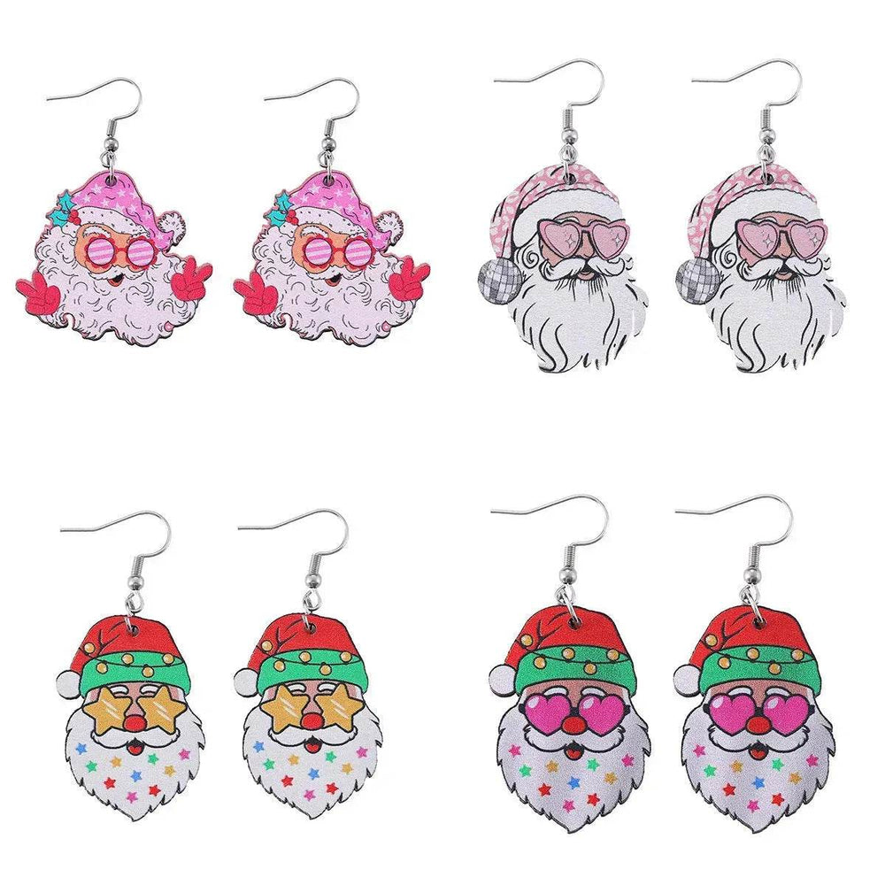 Funny Santa Claus Earrings Christmas Pendant Earrings Gift - EX-STOCK Canada