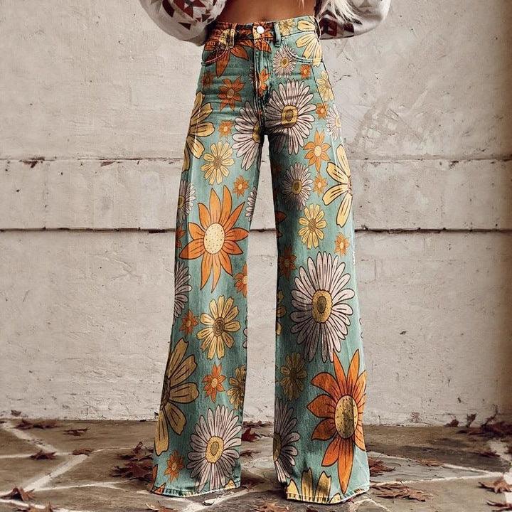 Plus-size Womens Casual Pants Lightweight Denim-look
