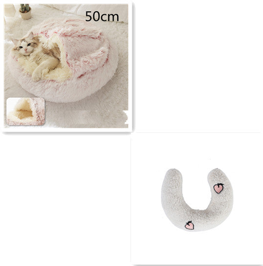 2 In 1 Dog And Cat Bed Pet Winter Bed Round Plush Warm Bed House Soft Long Plush Pets Bed Pet Products EX-STOCK Canada