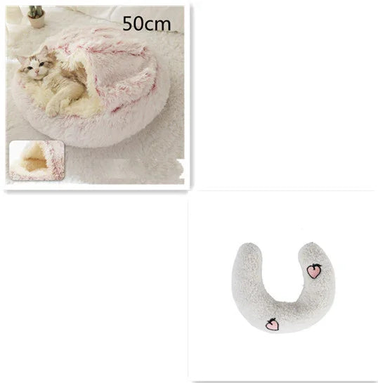 2 In 1 Dog And Cat Bed Pet Winter Bed Round Plush Warm Bed House Soft Long Plush Pets Bed Pet Products EX-STOCK Canada