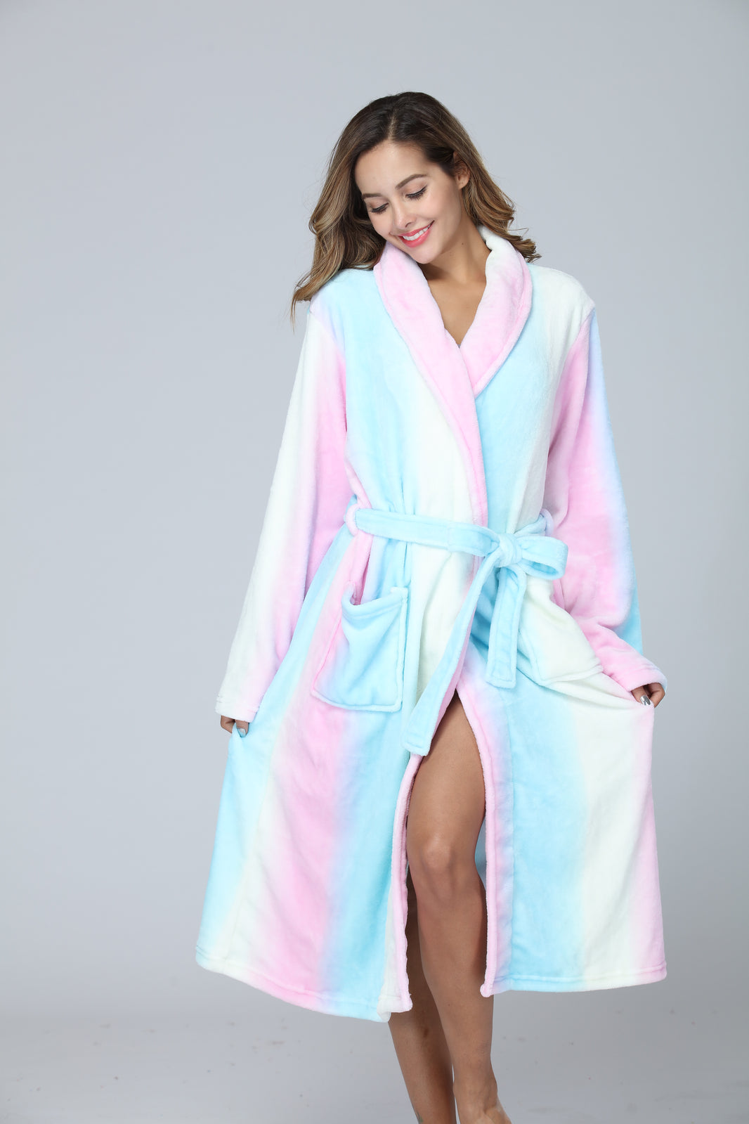 RONGTAI Womens Long Robes Plush Fleece Nightgown Thick Hooded Bathrobe With Pockets Fluffy Sleepwear For Men EX-STOCK Canada