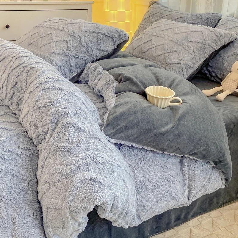 Winter Thickened Tailian Milk Fiber Soft Thermal Duvet Cover Sheets EX-STOCK Canada