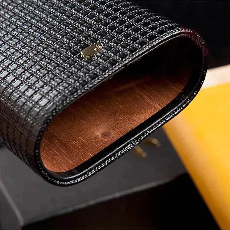 Wooden Cigar Moisturizing Leather Travel Cigar Case - EX-STOCK Canada
