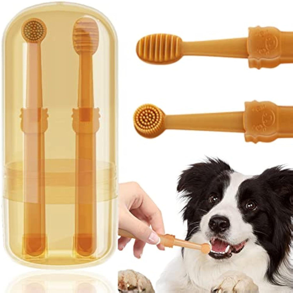 brosse à dents pour animaux avec nettoyeur de langue