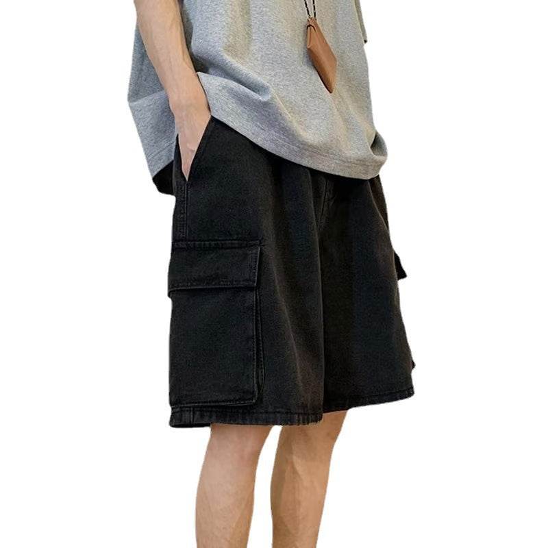 Baggy Denim Cargo Shorts For Men Jeans - Fashion Work Clothes - EX-STOCK Canada