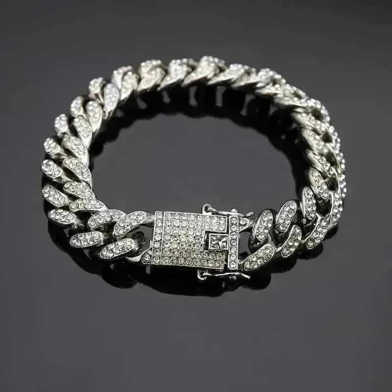Cuban Bracelet Diamond Cuban Link Chain Hiphop Jewelry - EX-STOCK CANADA