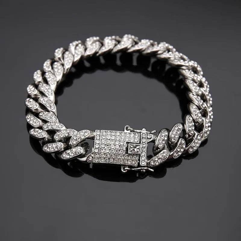 Cuban Bracelet Diamond Cuban Link Chain Hiphop Jewelry - EX-STOCK Canada