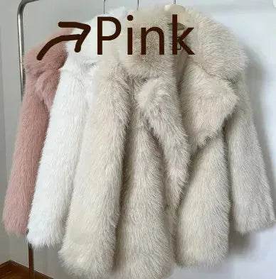 Classy Fashionable Winter Plain Huge Faux Fur Coat for Ladies - EX-STOCK Canada