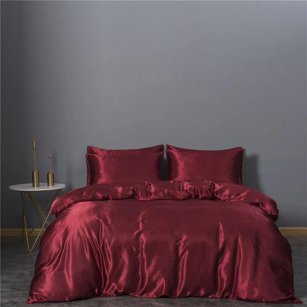 Housse de couette en trois pièces en soie synthétiqueEX-STOCK Canada