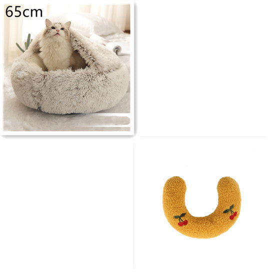 2 In 1 Dog And Cat Bed Pet Winter Bed Round Plush Warm Bed House Soft Long Plush Pets Bed Pet Products EX-STOCK Canada