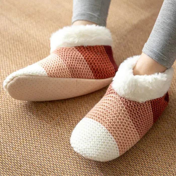 Women's Color-matching Knitted Plush Floor Socks Home Indoor Warm Non-slip Carpet Socks Winter Fashion - EX-STOCK Canada