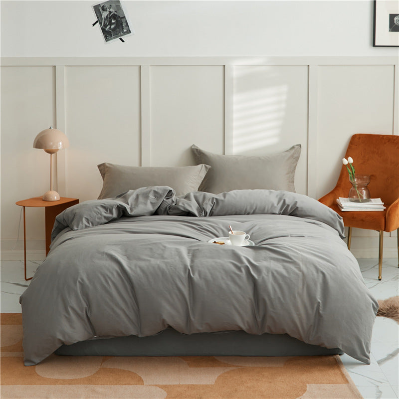 100 Cotton Sanding Duvet Cover Autumn And Winter Thickening Solid Color EX-STOCK Canada