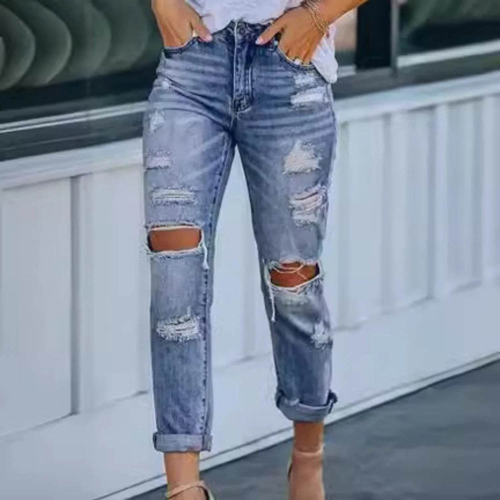 Ripped Slim Fit Baggy Jeans Pant For Women - EX-STOCK Canada
