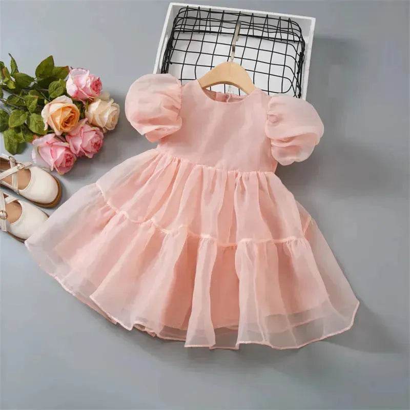 Girls Princess Mesh Puff Sleeve Dress Princess gown for kids - EX-STOCK Canada