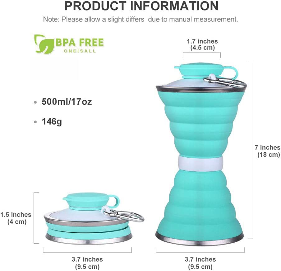 Bouteille d'eau en silicone de 500ML, pliable, étanche, portable, pour sportifs, voyage, randonnée, réutilisable, gadgets de cuisine