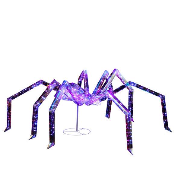 3ft Prism Spider, Illusion, 340 Purple Copper Wire Light, 4.5V 3.6W Halloween Standing Decoration US Specification - EX-STOCK Canada