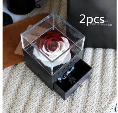 Eternal Flower Rose Jewelry Box for Birthday Presents Valentines Day Wedding Gift Box - EX-STOCK Canada