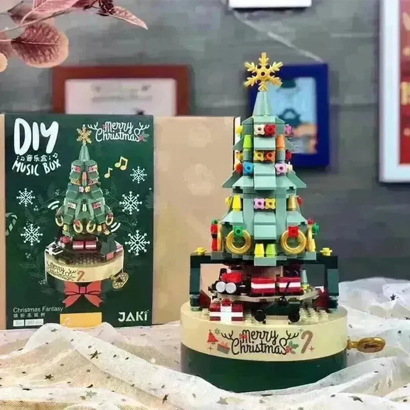 DIY Building Blocks Music Box Christmas Tree Model Desktop Decoration Ornaments Gift Box For Woman Kids Present New Year Gifts - EX-STOCK CANADA