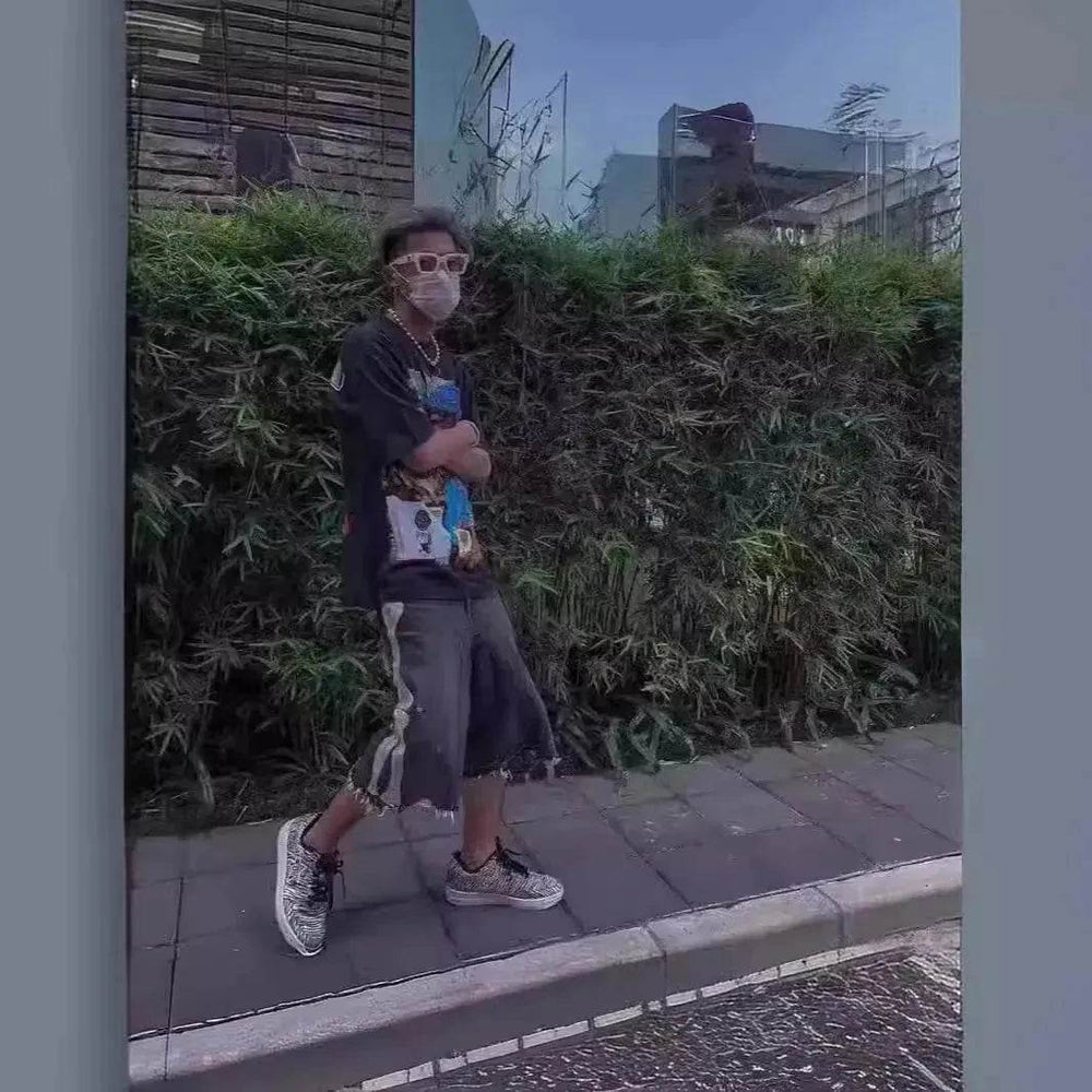 Hip Hop Shorts - Bones Shorts Design Denim Shorts for Men - Jeans shorts - EX-STOCK Canada